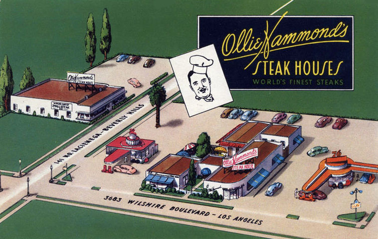1946 Ollie Hammond's Steak Houses Menu July 14 